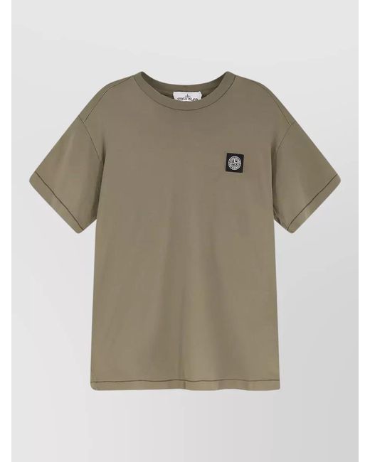 Stone Island Natural Slim Fit T Shirt Compass Badge for men