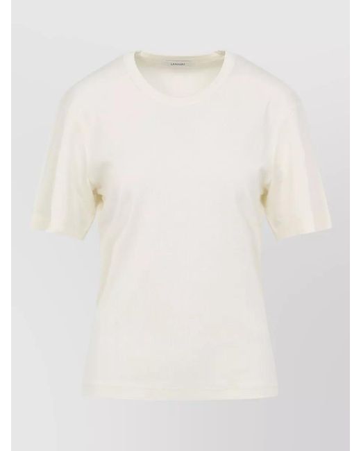 Lemaire White Ribbed Cotton T-Shirt