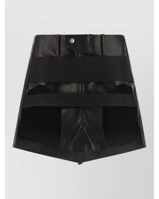 Rick Owens Black Temple Inspired Shorts Zip Pocket Detail