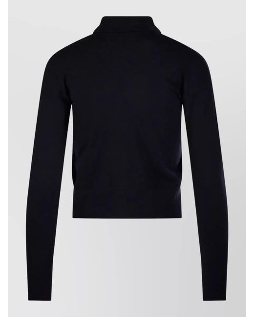 Max Mara Blue Ribbed Slim-Fit Wool Cardigan