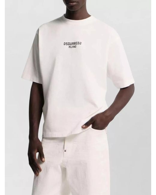 DSquared² Natural Cotton Relaxed-Fit Crew-Neck T-Shirt for men