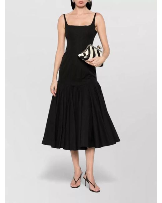 Jacquemus Black Knee Length Dress Pleated Skirt Bodice