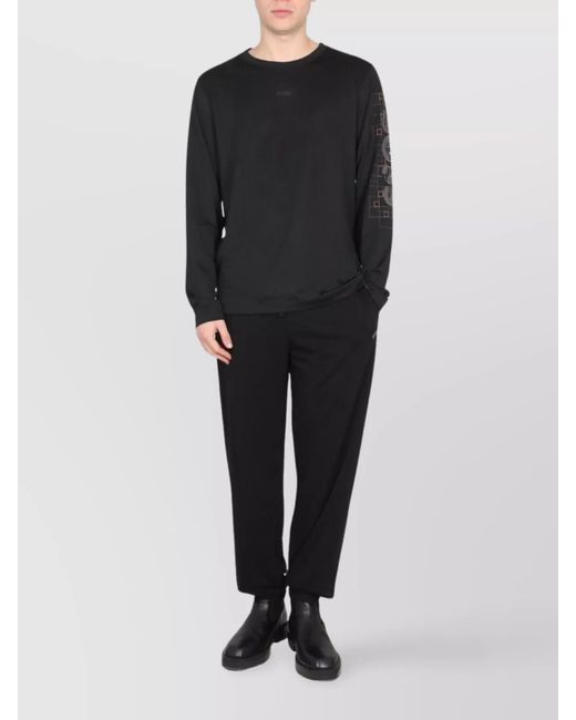 Boss Black Long Sleeve Crew Neck T-Shirt for men