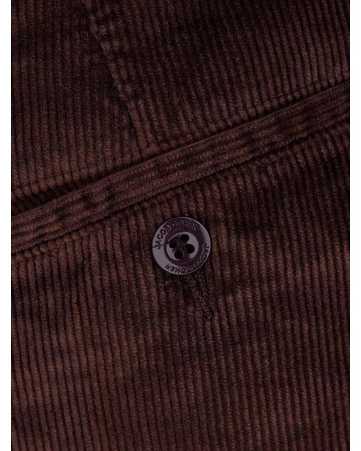 Jacob Cohen Brown Corduroy Pants Button Detail Back Pockets for men