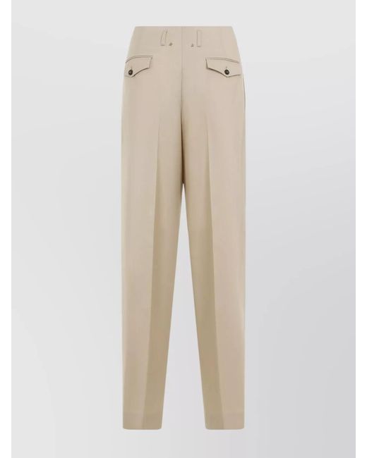 Golden Goose Deluxe Brand Natural Virgin Wool High-Rise Wide-Leg Trousers