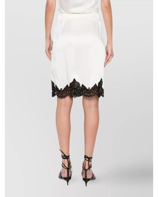 Stella McCartney White Satin Lace Midi Wrap Skirt