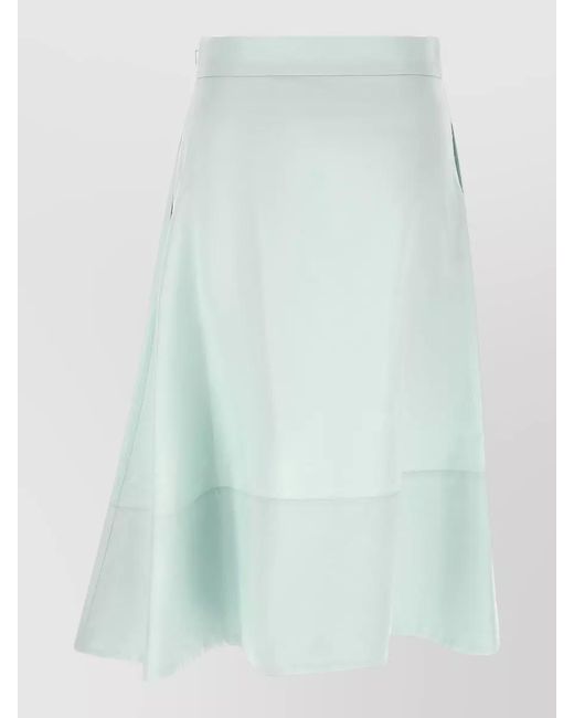 Jil Sander Green Cotton Asymmetric A-Line Skirt
