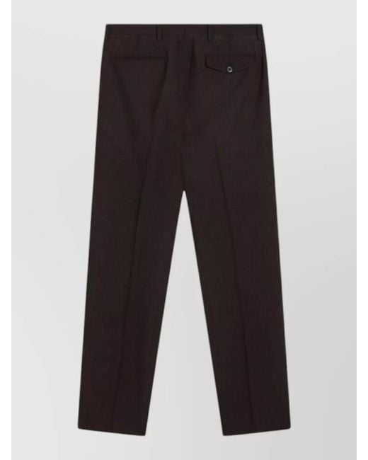 Prada Black Virgin Wool Mid-Rise Straight-Leg Trousers for men