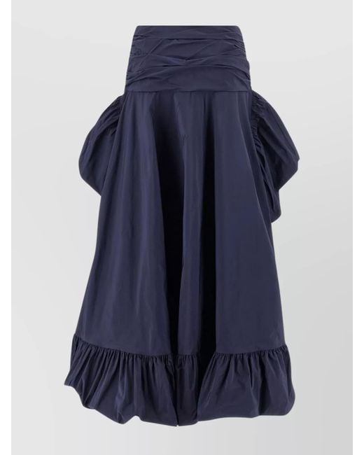 Pinko Blue Layered Ruffled High-Waisted Skirt