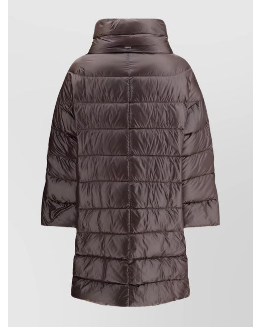 Herno Brown Long Quilted Padded Jacket