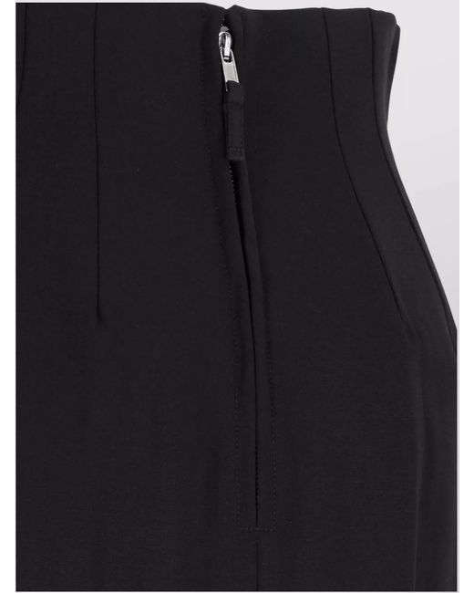 Rick Owens Black Virgin Wool Maxi Fitted Pencil Skirt