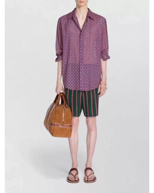 Dries Van Noten Purple Relaxed Fit Shirt Long Sleeves Embroidery for men