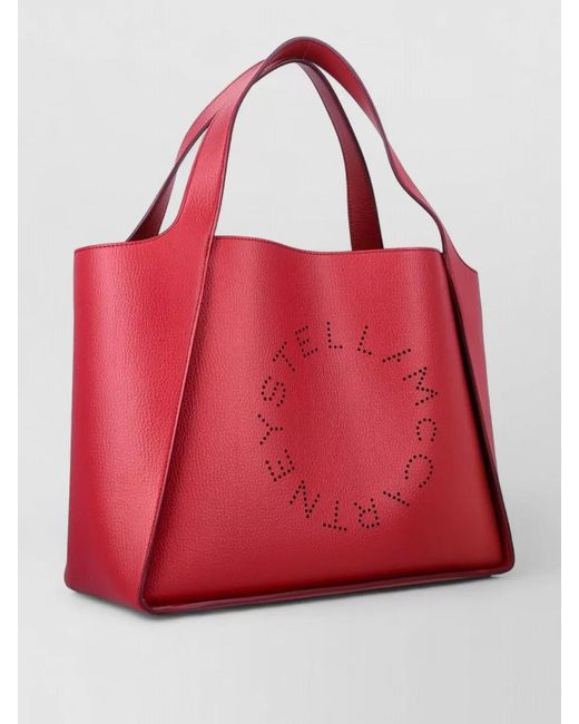 Stella McCartney Red Vegan Leather Logo Tote Bag Italy