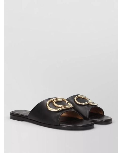 Off-White c/o Virgil Abloh Gray Leather Slide Sandals