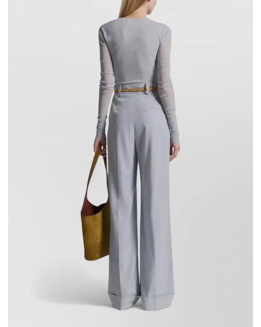 Alberta Ferretti Blue Wide-Leg Trousers