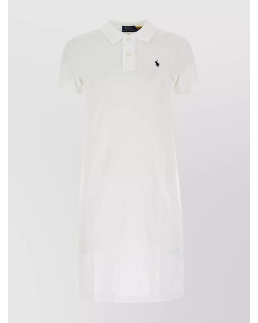 Polo Ralph Lauren White Cotton Polo Midi Dress