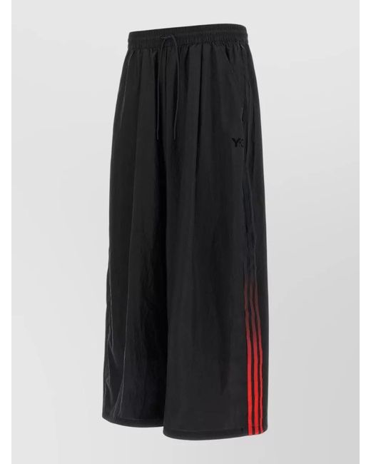 Y-3 Black Gradient Stripe Shorts Contrast Side Pockets for men