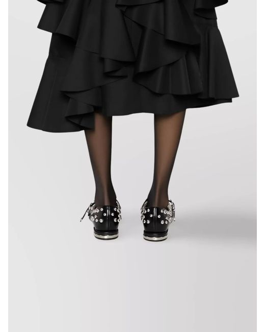 Comme des Garçons Black Midi Skirt Ruffled Layer Design