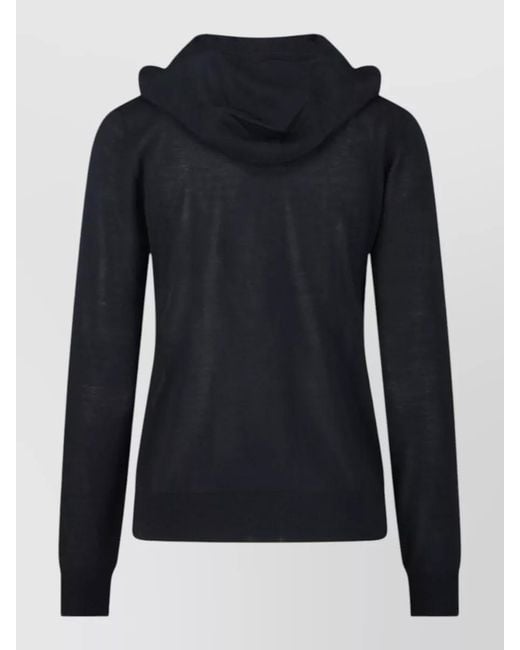 P.A.R.O.S.H. Blue Cashmere Silk Wool Crewneck Hoodie