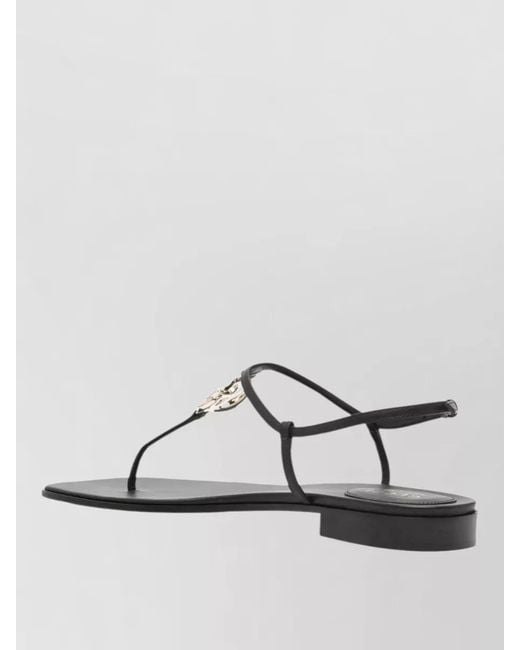 Gucci Metallic Flat Sandals Metal Detail Open Toe