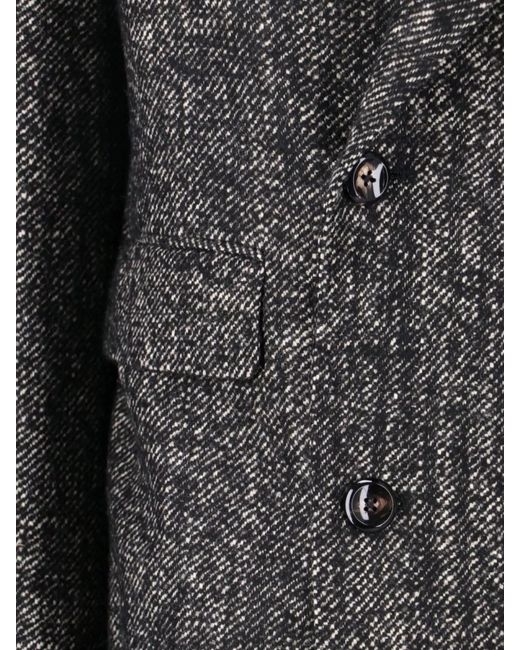 Tagliatore Gray Wool-Blend Jacket For for men