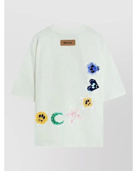 Barrow White Jersey T Shirt Crew Neck Graphic for men