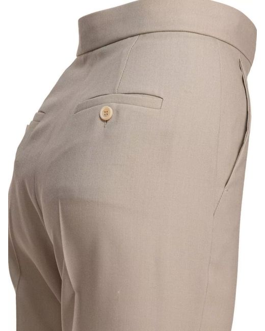 Max Mara Natural Wool Mohair Silk Straight-Leg Tailored Trousers