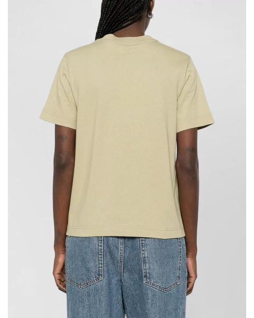 Burberry Natural Ribbed Cotton T-Shirt