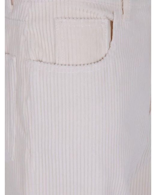 Rohe White Bruun Signature High Waist Corduroy Trousers