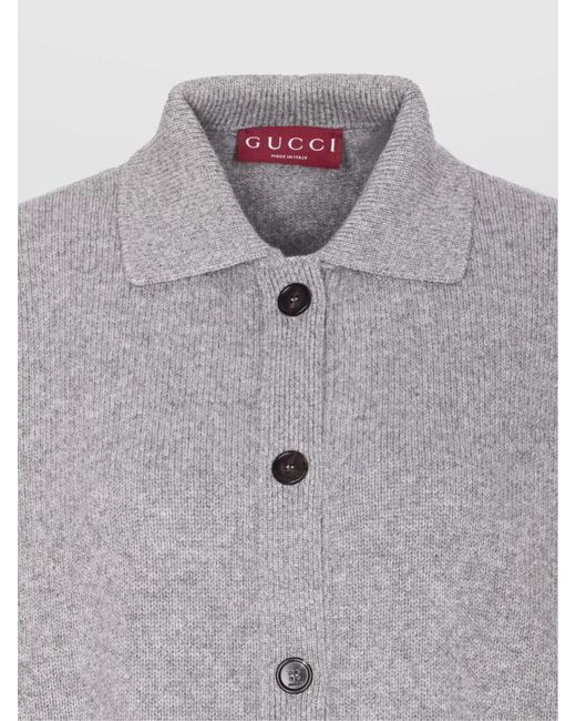 Gucci Gray Cashmere Wool Oversized Cardigan