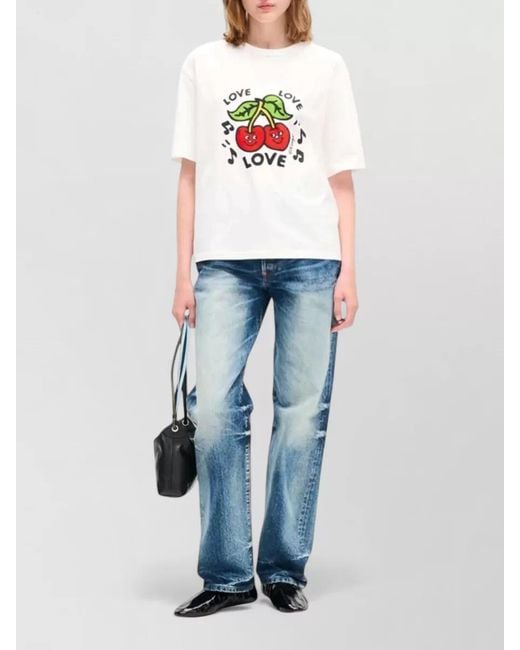 KENZO White Organic Cotton Loose Fit Graphic T Shirt