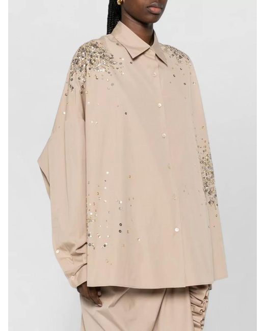 Dries Van Noten Natural Embroidered Cotton Shirt