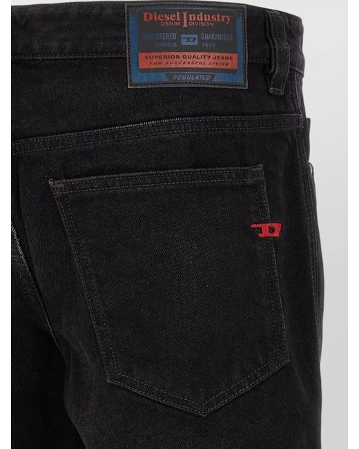DIESEL Black Cotton Straight-Leg Jeans for men