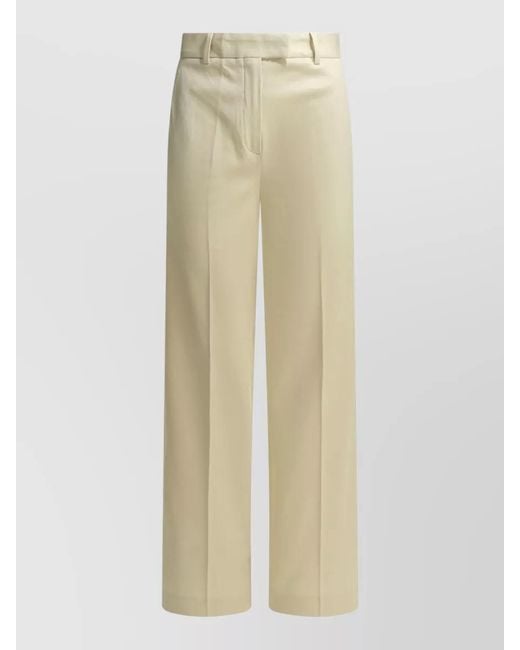 Circolo 1901 Natural Trousers Belt Loops Back Pocket Button Detail