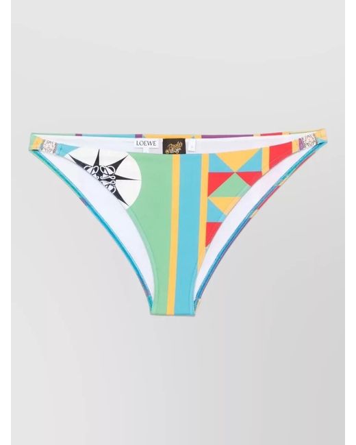 Loewe Blue Low Rise Geometric Stretch Bikini Bottom