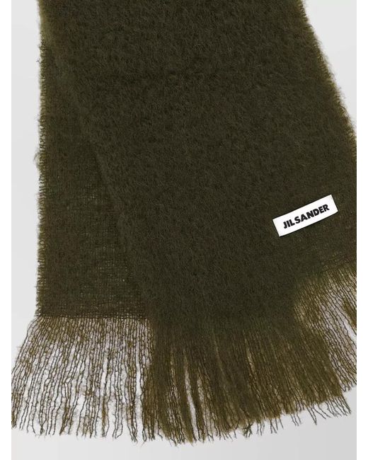 Jil Sander Green Mohair Wool Scarf