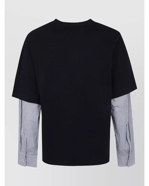 Jil Sander Black Layered Crew Neck Long Sleeve T Shirt for men
