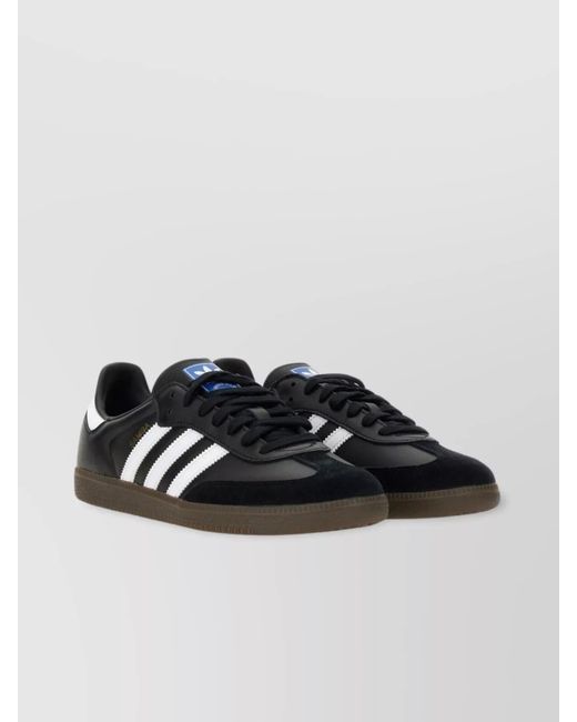 Adidas Originals Black Leather Low-Top Sneakers