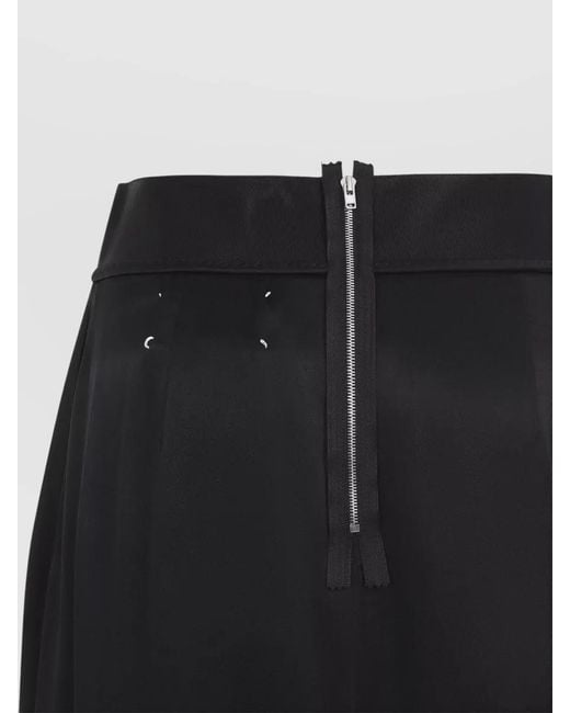 Maison Margiela Blue Satin Midi Skirt High Waist Slit