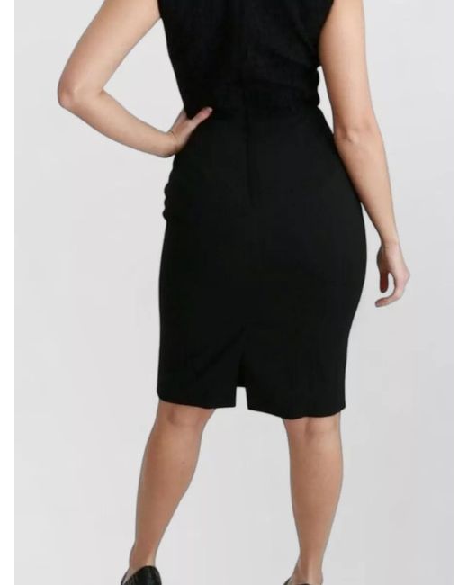 Dolce & Gabbana Black Floral Lace Sheath Knee-Length Dress