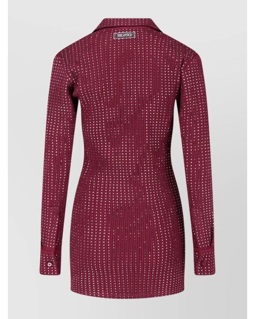 The Attico Red Cotton Mini Dress