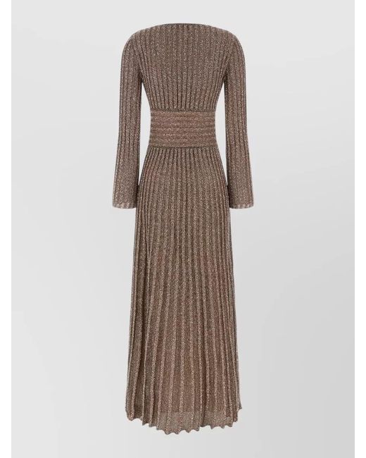 Missoni Brown Metallic-Knit Maxi Dress
