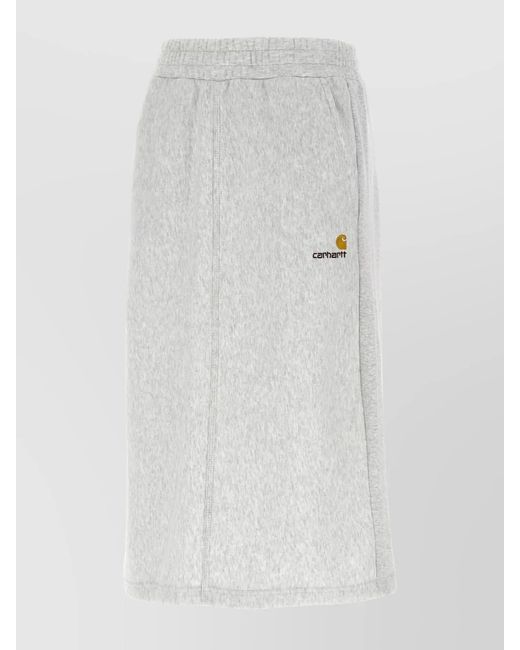 Carhartt White "Script Américain" Skirt With Elastic Waistband