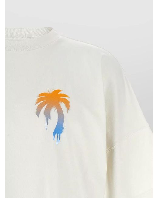 Palm Angels White I Love Pa Crew Neck Graphic T Shirt for men