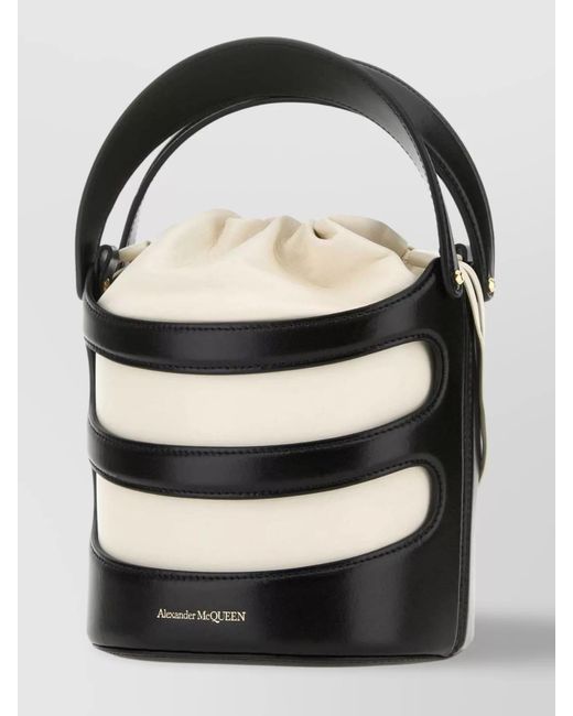 McQueen Black Leather Bucket Bag