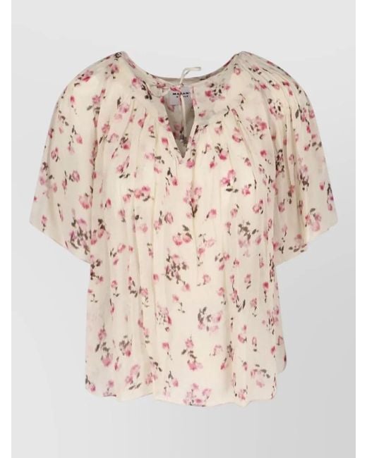 Isabel Marant Natural Long-Sleeve Blouse