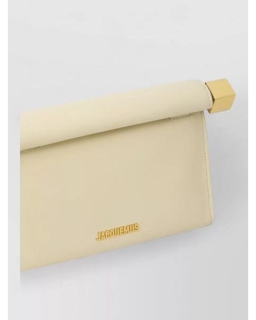 Jacquemus Natural Rond Carré Leather Shoulder Flap Bag