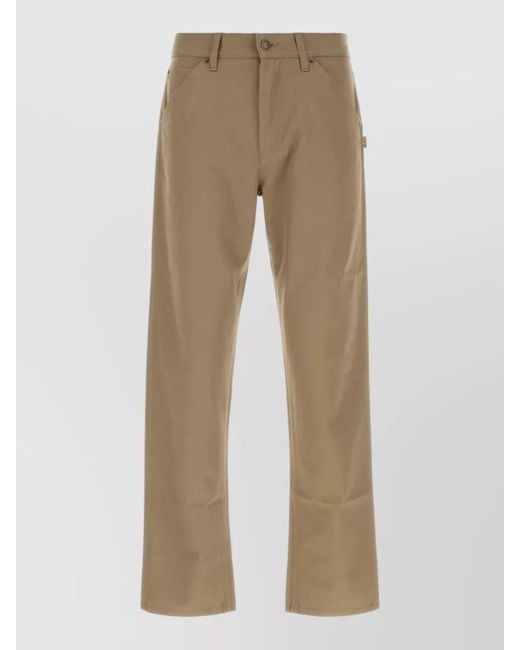Burberry Natural Straight Leg Cotton Pants Belt Loops Pockets for men
