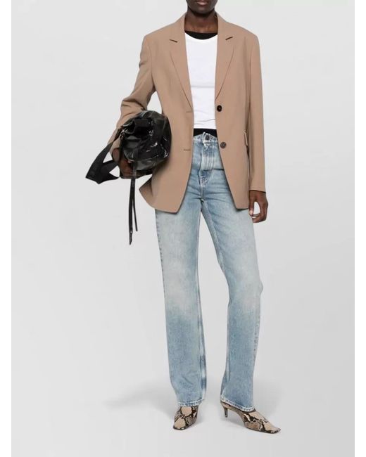 Closed Natural Wool Blend Double Breasted Tailored Jacket