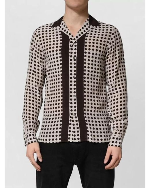 Dolce & Gabbana Black Silk Shirt Long Sleeves Polka Dots for men